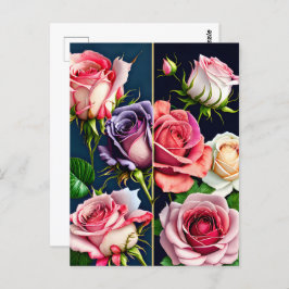 Postal Rosas, flores, travesía
