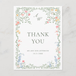 Postal Rosas franceses de Meadow Pastel Gracias