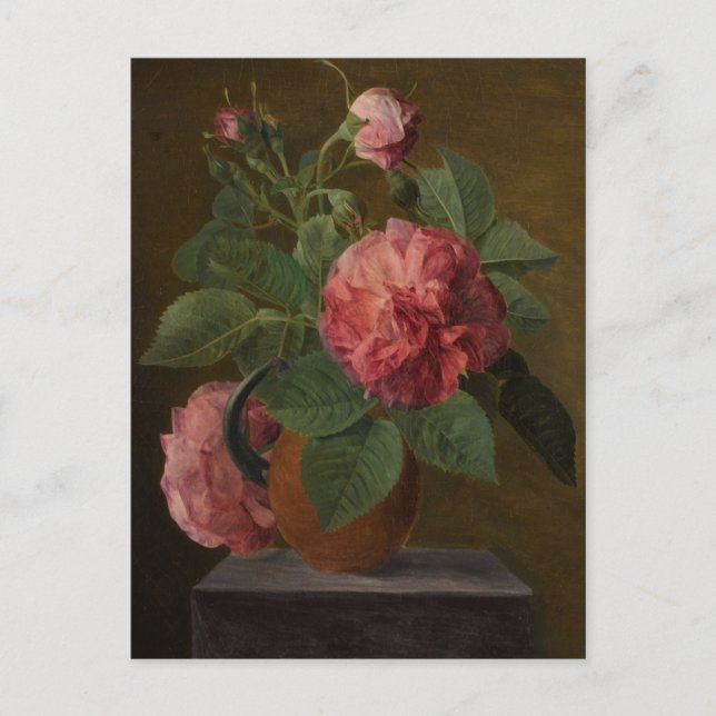Postal Rosas ingleses viejos - Jan Frans van Dael (Anverso)