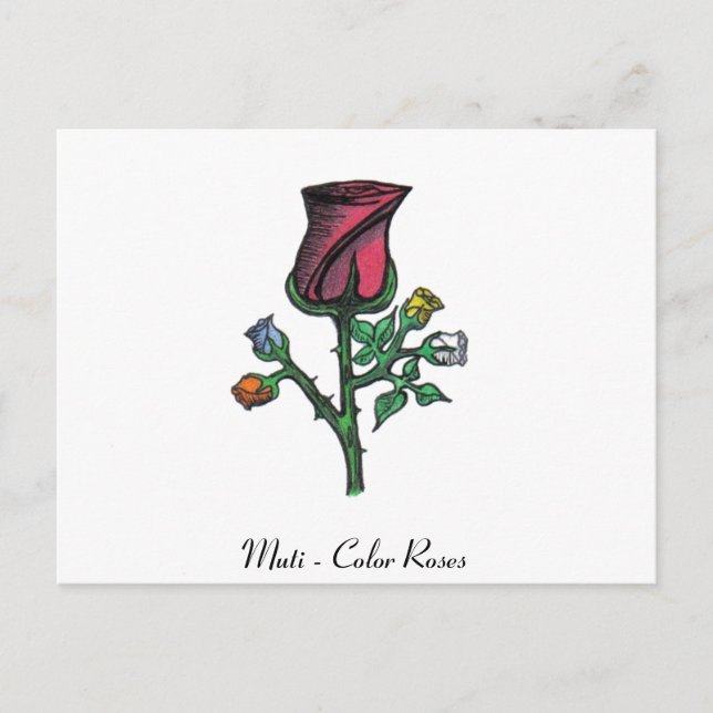 Postal Rosas multicolor (Anverso)