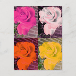 Postal Rosas múltiples de Rainbow Girly