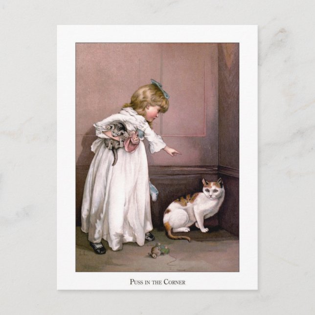 Postal Rosas navidades: Puss in the Corner (Anverso)