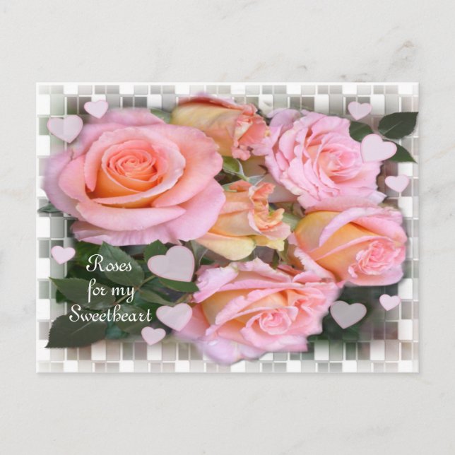 Postal Rosas para mi Amor ~ Postcard (Anverso)