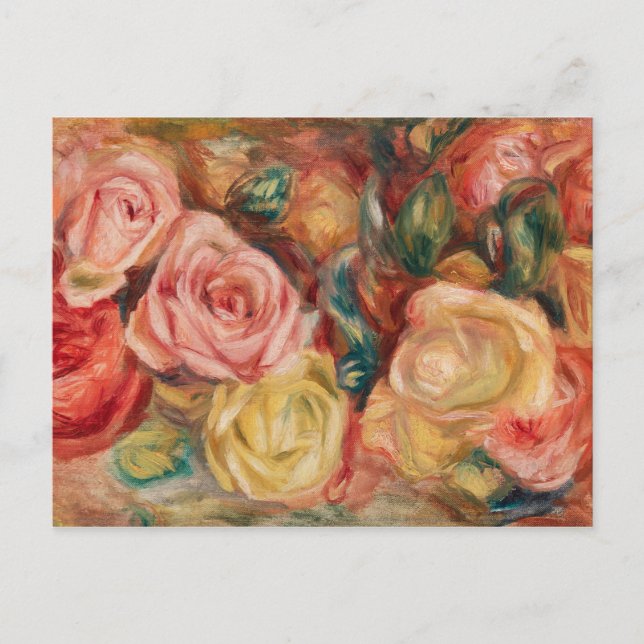 Postal Rosas - Pierre Auguste Renoir (Anverso)
