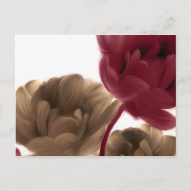 Postal Rosas pintados - Borgoña y arpillera (Anverso)