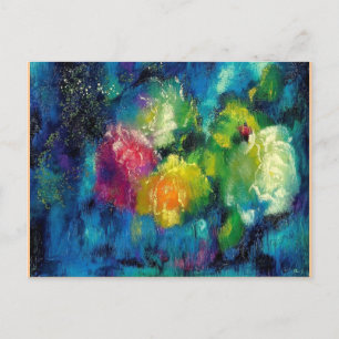 Postal Rosas, pintura artística fina de 1929