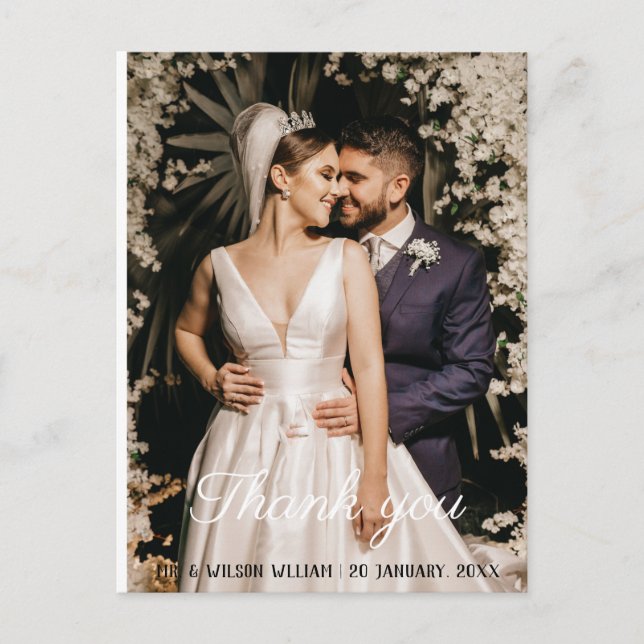 Postal Rosas poster boda gracias (Anverso)