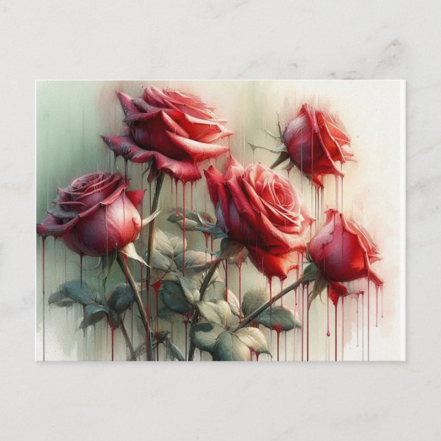 Postal Rosas Rojas,  (Anverso)