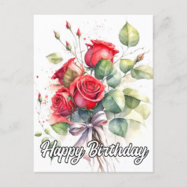 Postal Rosas Rojas Antiguas Lindas