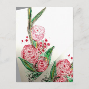 Postal Rosas Rojas Asimétrico