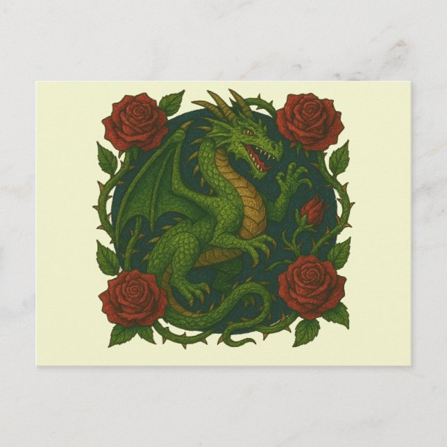 Postal Rosas rojas del Dragón Verde (Anverso)