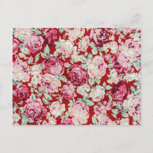 Postal rosas rojas vintage, victorianas, florales, románt