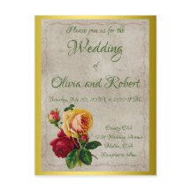 rosas rojas y amarillas vintage personalizadas