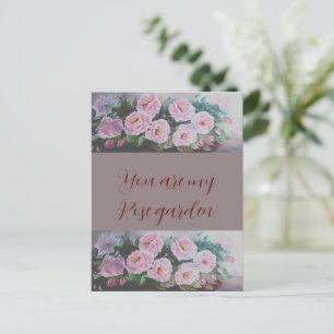 Postal Rosas Romantc PINK WILD PINTAN POSTCARD