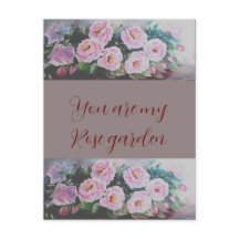 Rosas Romantc PINK WILD PINTAN POSTCARD