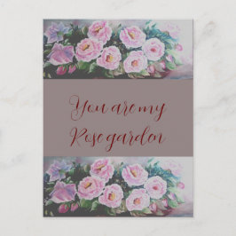 Postal Rosas Romantc PINK WILD PINTAN POSTCARD
