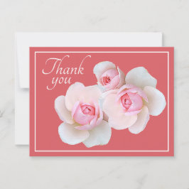 Postal Rosas rosadas Fondo rosa Gracias