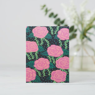 Postal Rosas rosados de col