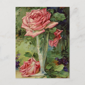 Postal Rosas rosas rosas antiguas