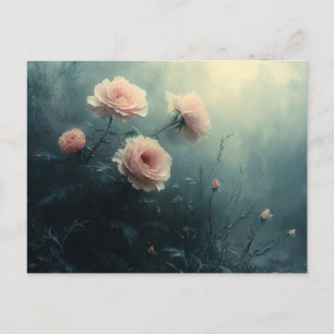 Postal Rosas rosas rosas en la niebla morena
