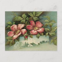 Postal Rosas salvajes del vintage