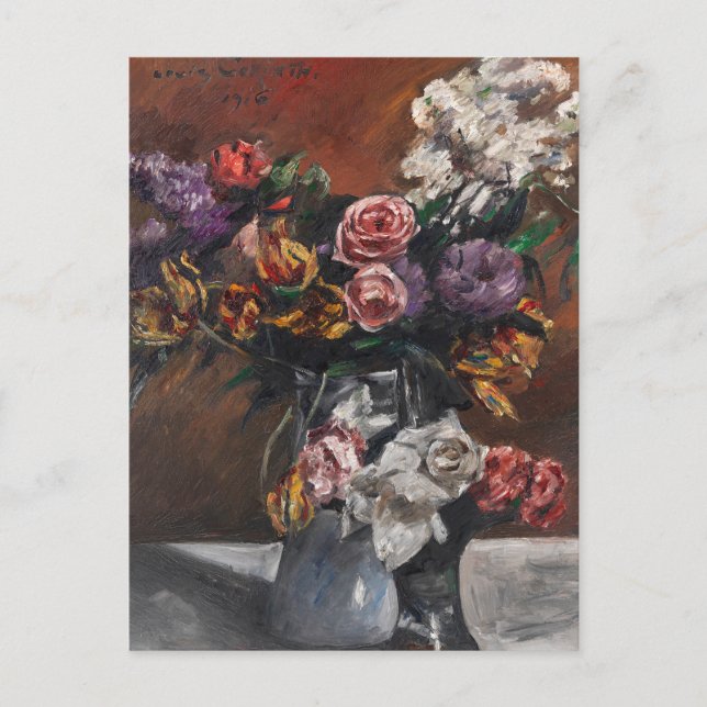 Postal Rosas, tulipanes y lilacs | Lovis Corinth (Anverso)