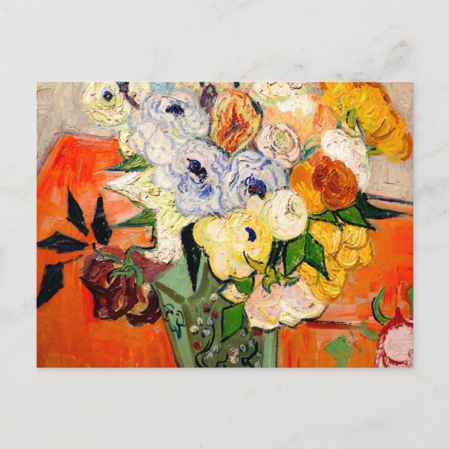 Postal Rosas Van Gogh y Anemones (Anverso)