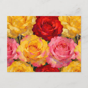 Postal Rosas Vibrantes en Flor
