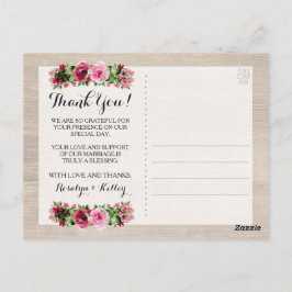 Postal Rosas Vintage Desgastadas Agradecimiento de Boda R