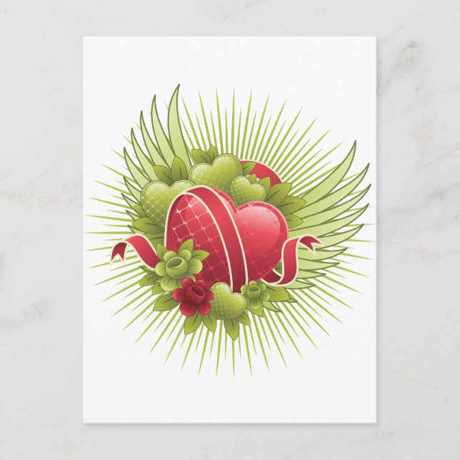 Postal Rosas y alas del corazón (Anverso)