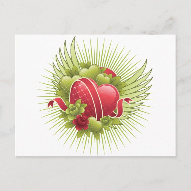 Postal Rosas y alas del corazón (Anverso)