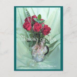 Postal rosas y cafetera de antigüedades GS - personalizar