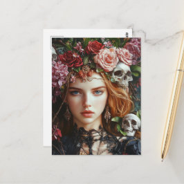 Postal Rosas y Calaveras de Perséfone