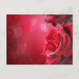 Postal rosas y corazón