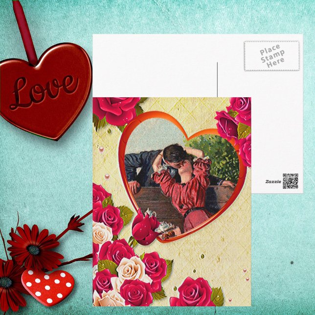 Postal Rosas y marco cardíaco añaden su foto (Subido por el creador)