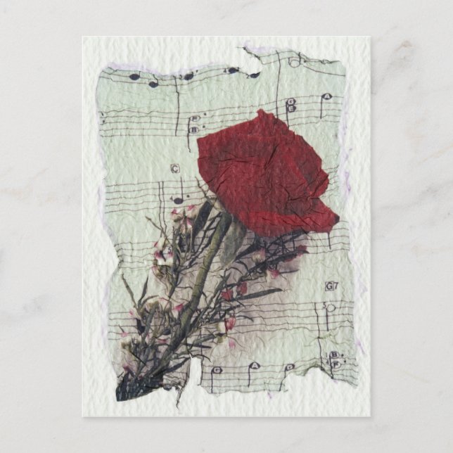 Postal <Rose and Music>de Kim Koza 2 (Anverso)