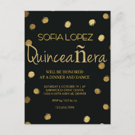 Postal Rose Gold Glitter Elegant Quinceañera 