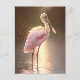 Postal Roseate Spoonbill