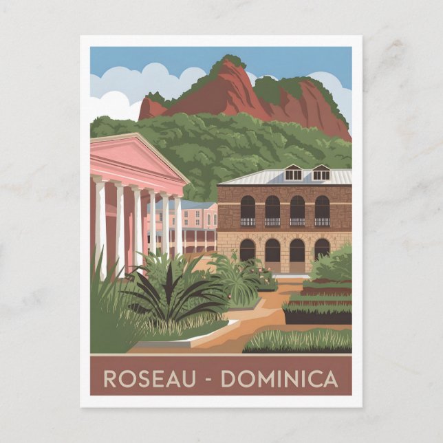 Postal Roseau Dominica Vintage (Anverso)