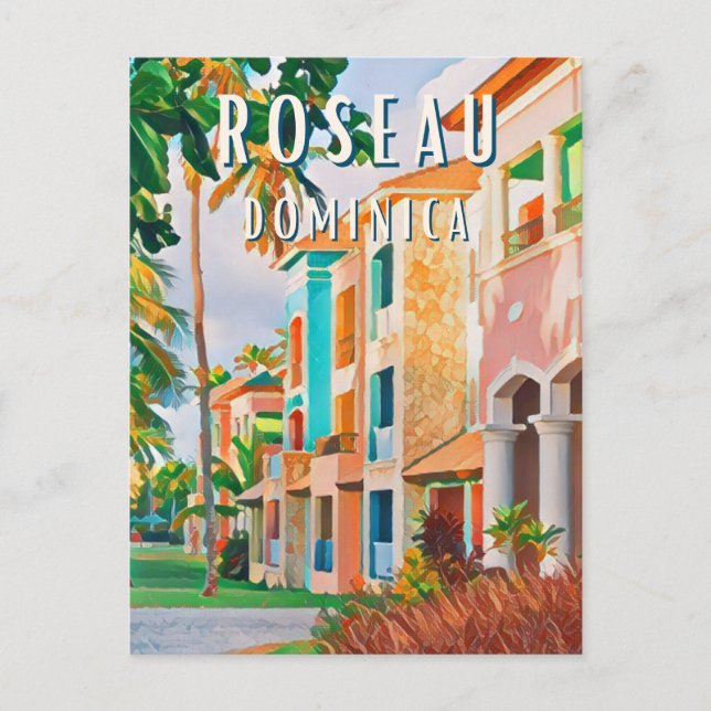 Postal Roseau, la ville tropicale de la Dominique (Anverso)