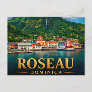 Postal Roseau río Dominica y mar Caribe 🌴