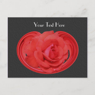 Postal Rosebud Black Floral Personalizable