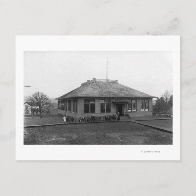 Postal Roseburg, O la vista de la escuela pública del Wes (Anverso)