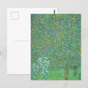 Postal Rosebushes bajo los árboles de Gustav Klimt