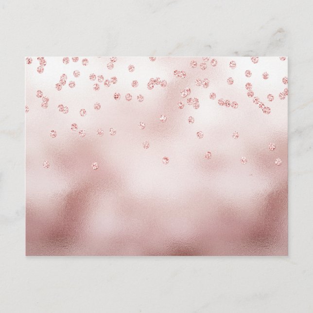 Postal Rosegold purpurina confetti (Anverso)