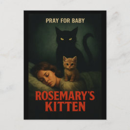 Postal Rosemary’s Kitten – Vintage Horror Cat Parody