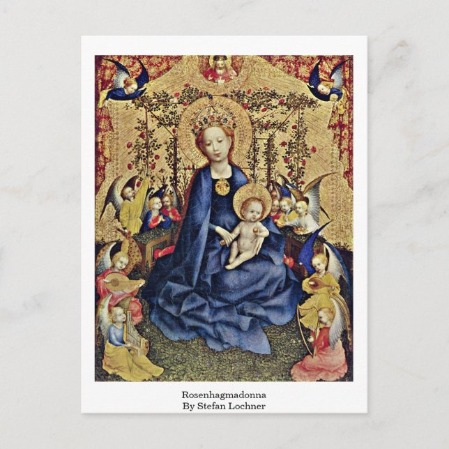 Postal Rosenhagmadonna Por Stefan Lochner (Anverso)
