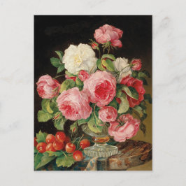 Postal Roses and cherries oil painting