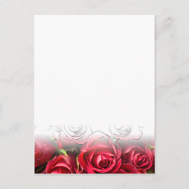 Postal Roses Rojos Con Brotes Negros (Anverso)