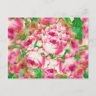 Postal Roses rosados de bonito